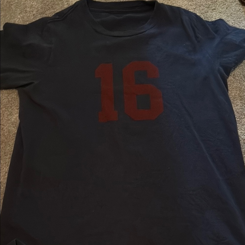 Brandy Melville Navy Blue Tee with Red Print